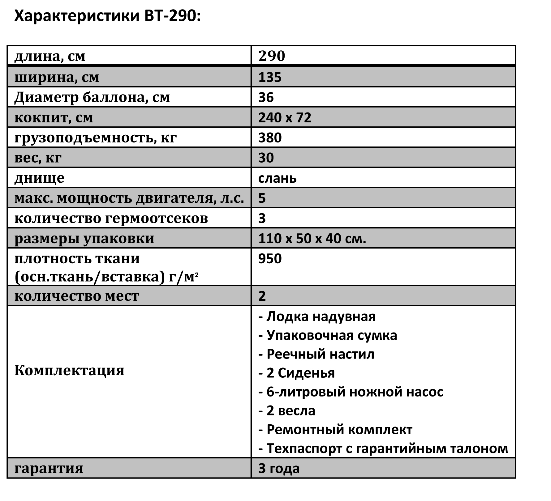 характеристики Bark BT-290
